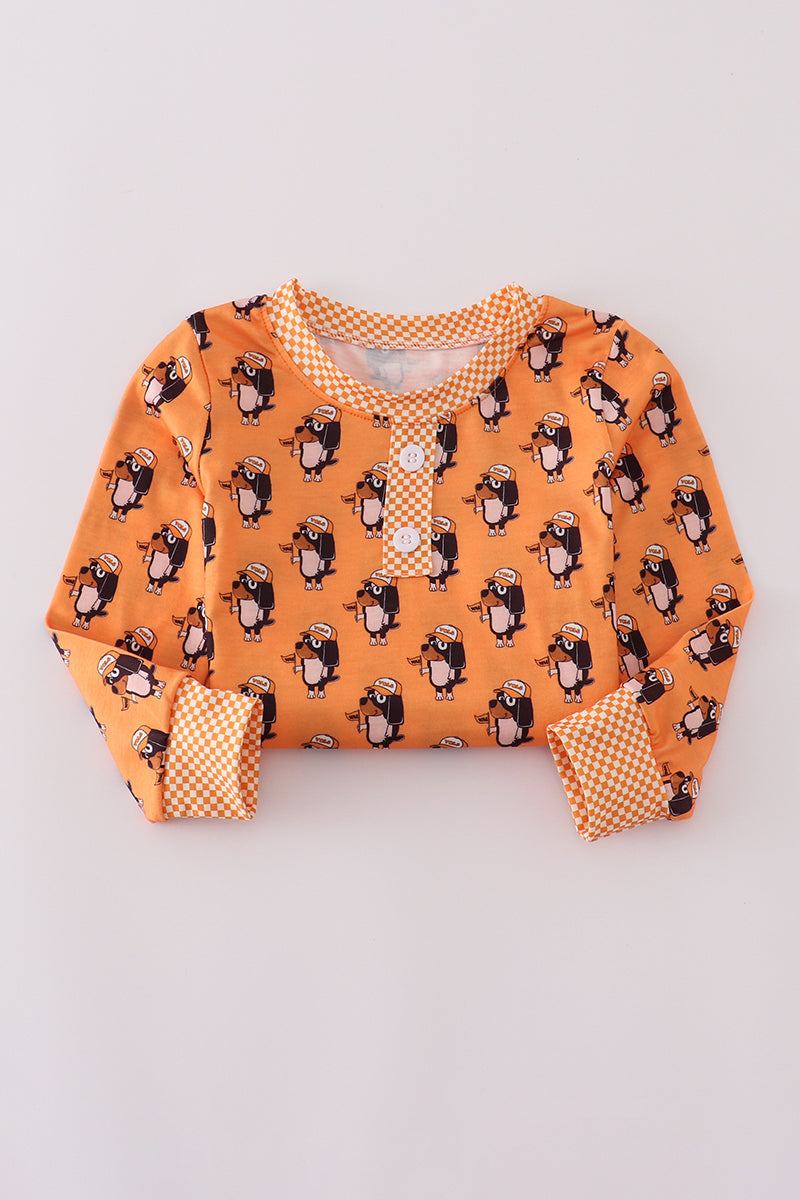 Orange Tennessee Go Vols Print Pajamas Pants Set