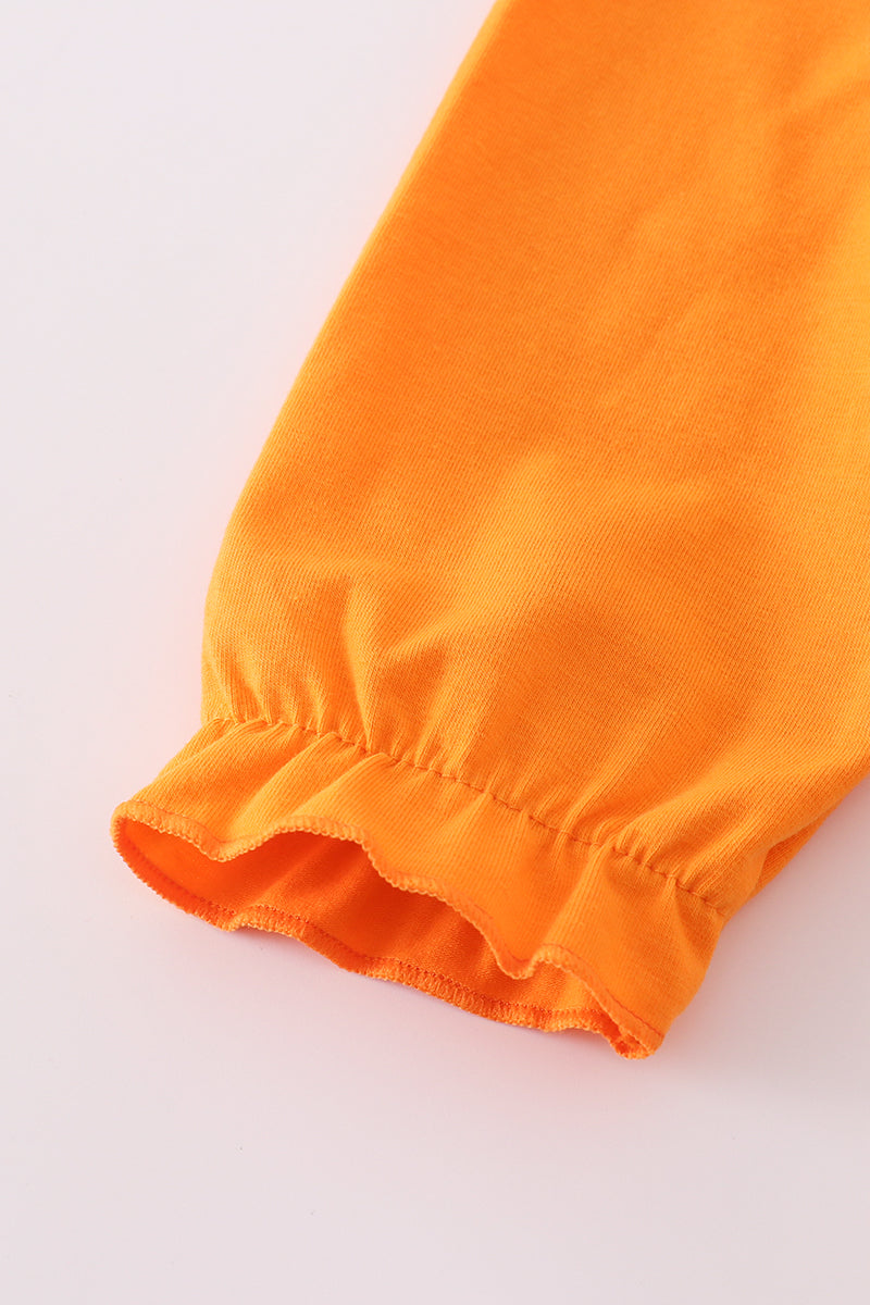 Orange Tennessee Go Vols Embroidery Ruffle Dress