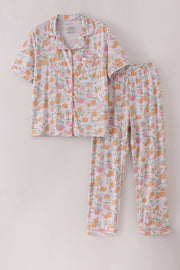 Pink Pumpkin Bamboo Mom Pajamas Set