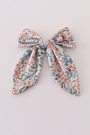 Blue Floral Print Sailor Bow