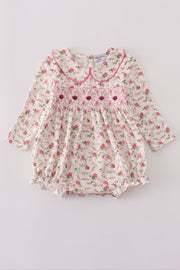 Pink Rose Hand Smocked Bubble