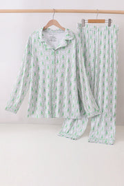 Green Christmas Tree Bamboo Dad Pajama Set