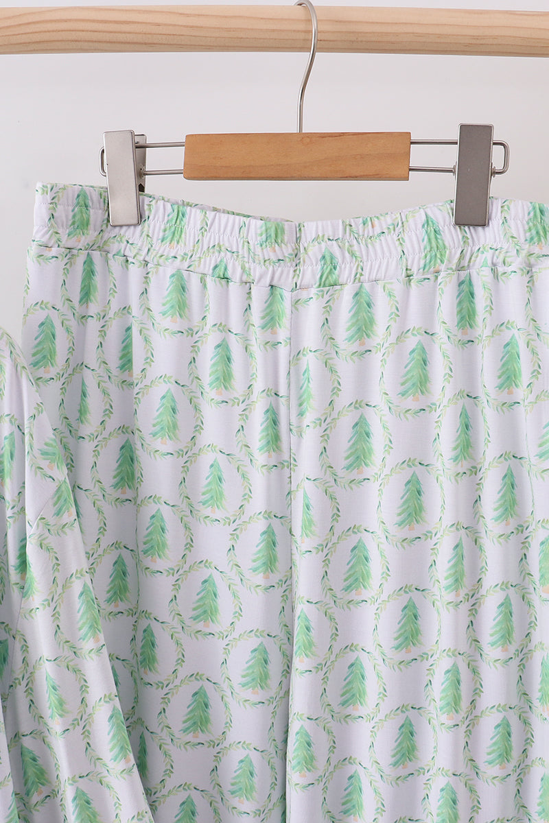 Green Christmas Tree Bamboo Dad Pajama Set