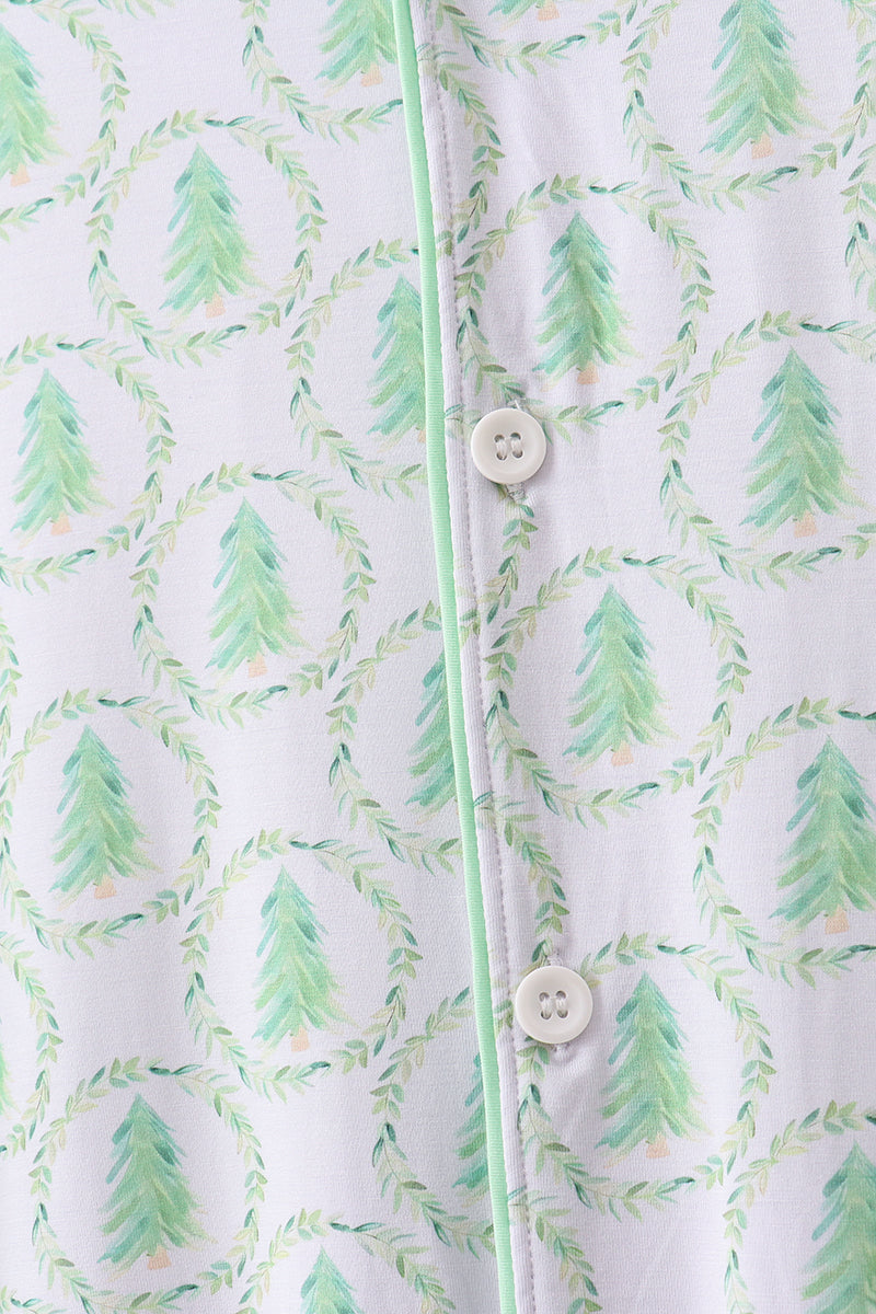 Green Christmas Tree Bamboo Dad Pajama Set