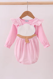 Pink Cotton Applique Gingham 2pc Set