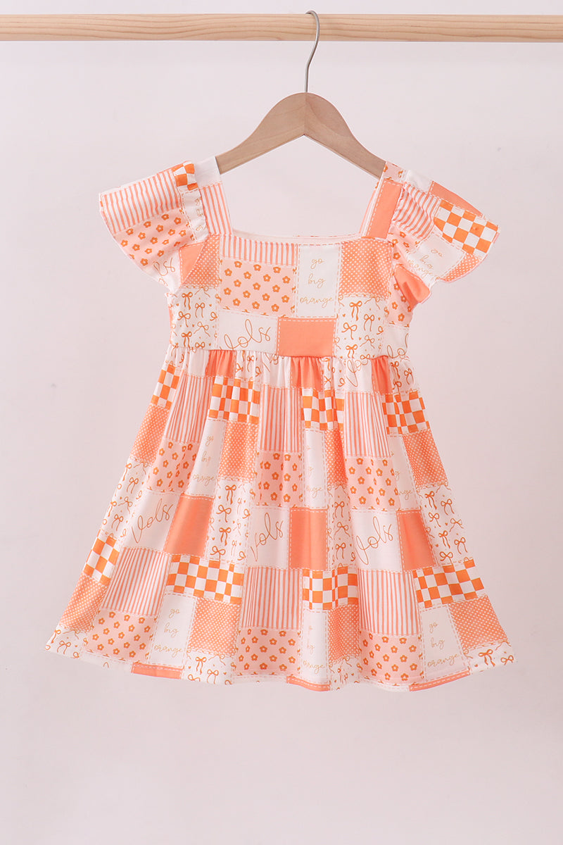 Orange Tennessee Patchwork Dress