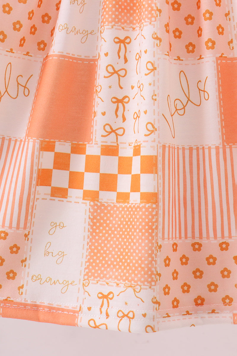 Orange Tennessee Patchwork Dress