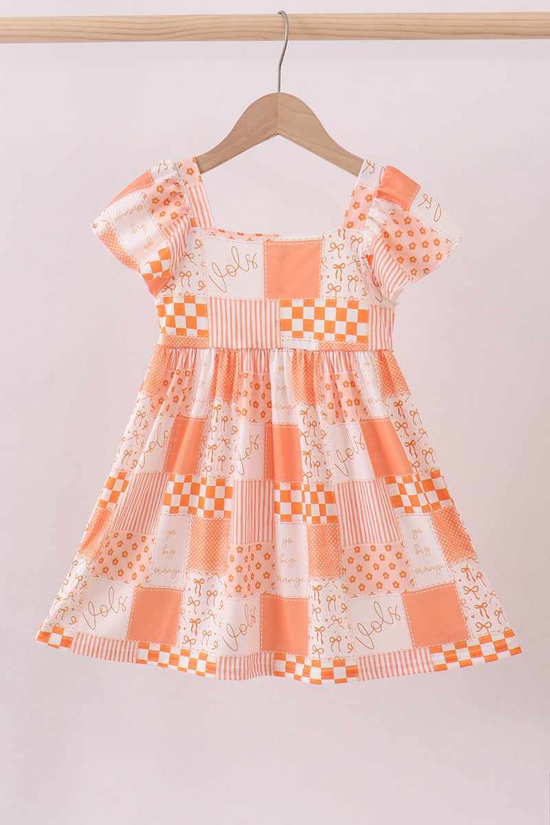 Orange Tennessee Patchwork Dress