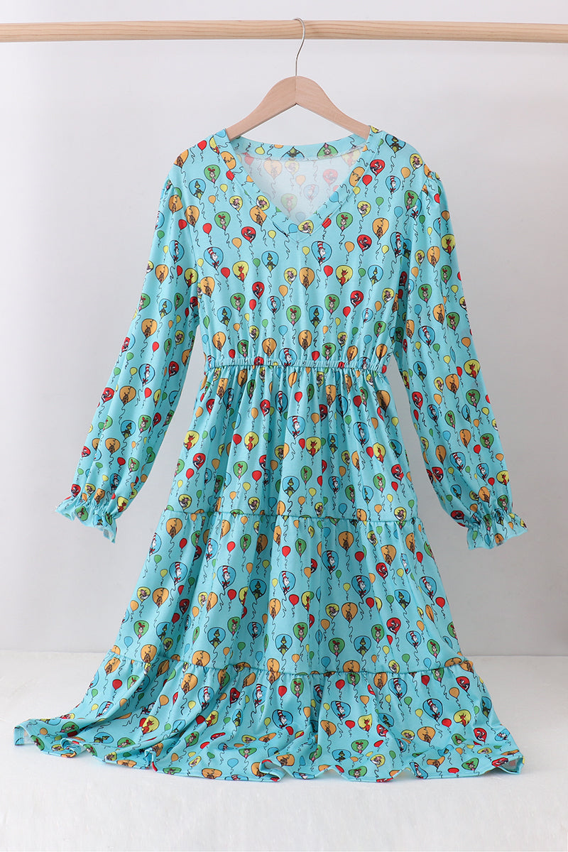 Mint Dr. Seuss Print Women Dress