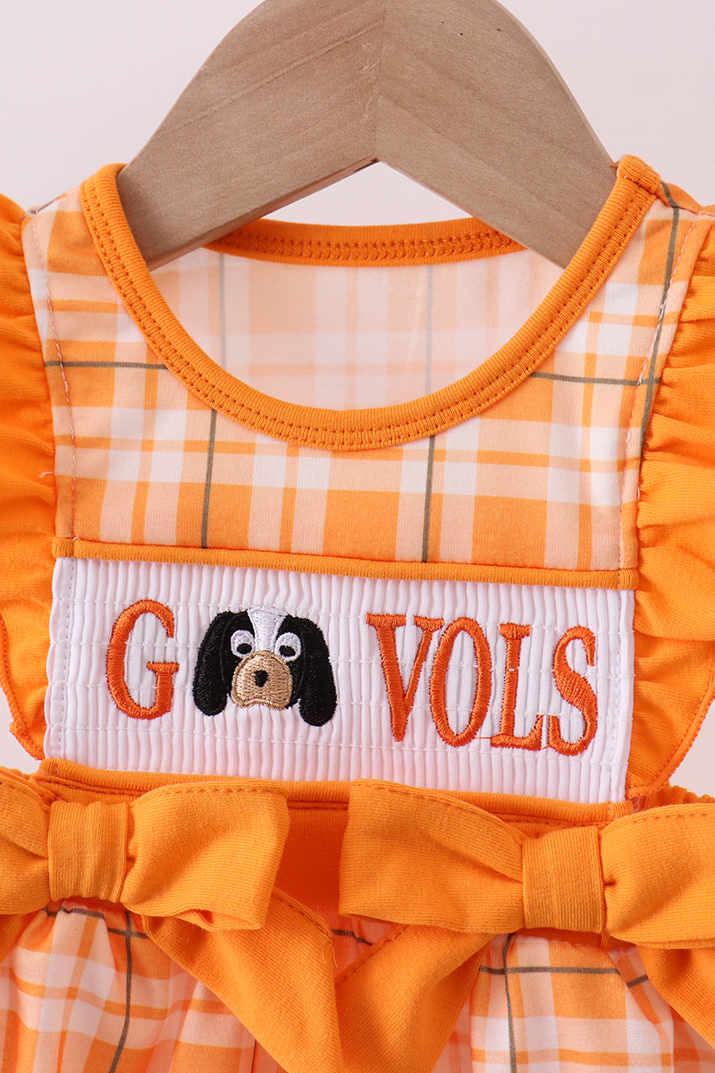 Tennessee Go Vols Smocked Ruffle Bubble