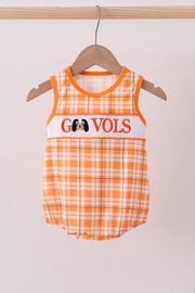 Tennessee Go Vols Smocked Plaid Bubble