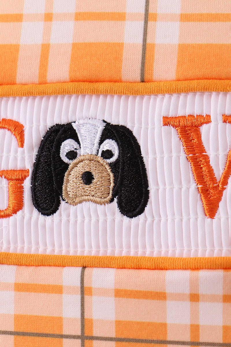 Tennessee Go Vols Smocked Plaid Bubble