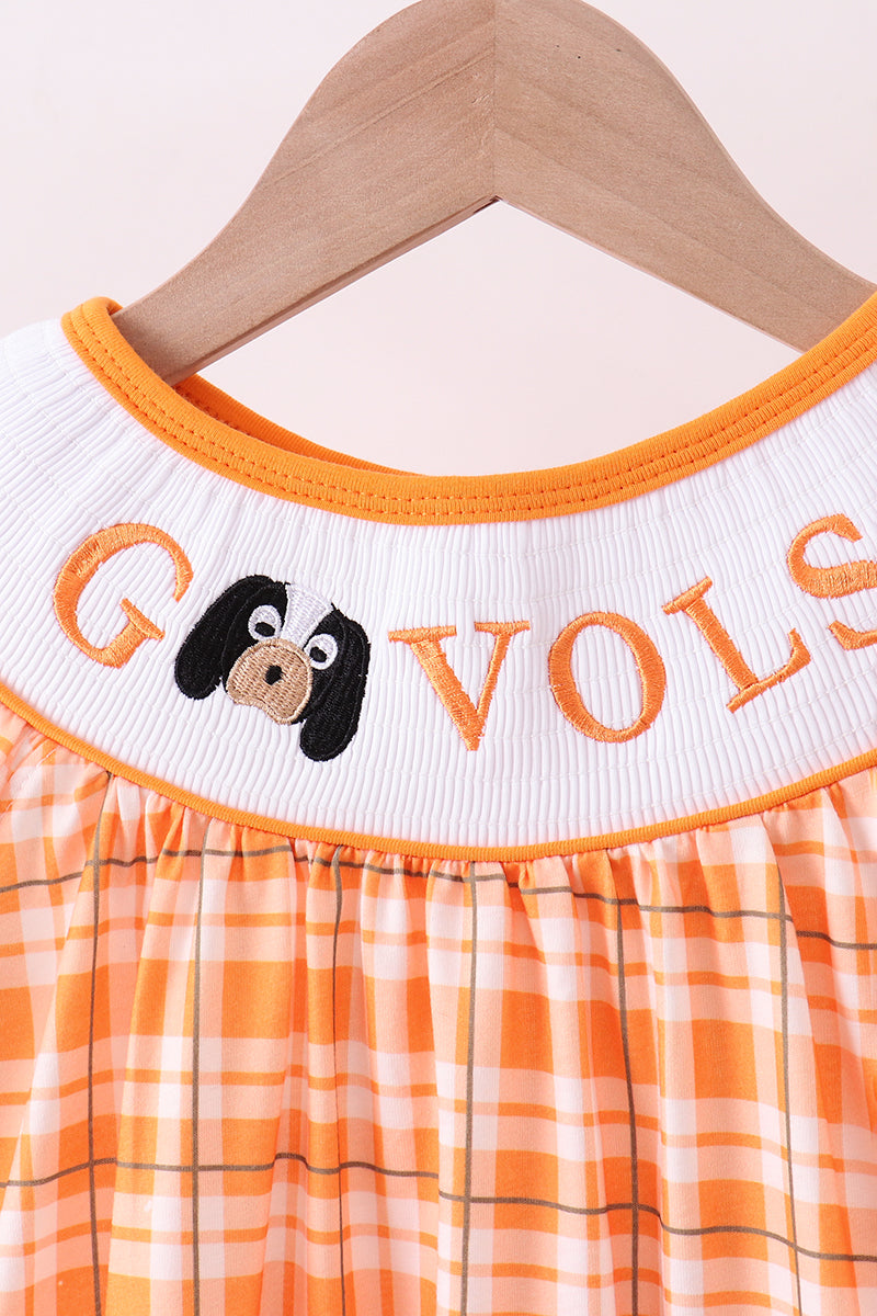 Tennessee Go Vols Smocked Plaid Dress