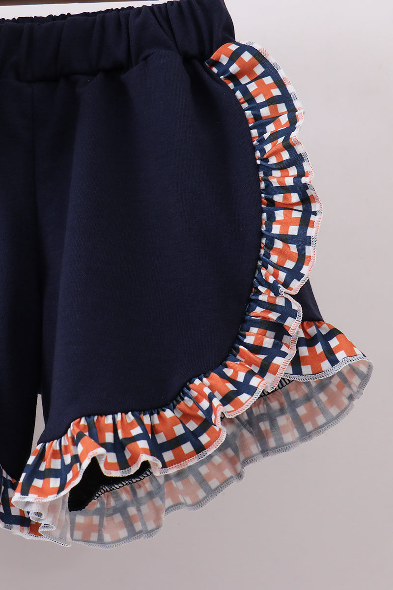 Auburn War Eagle Smocked Ruffle Short Set