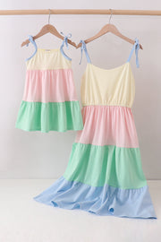 Color Block Tiered Mom&me Dress
