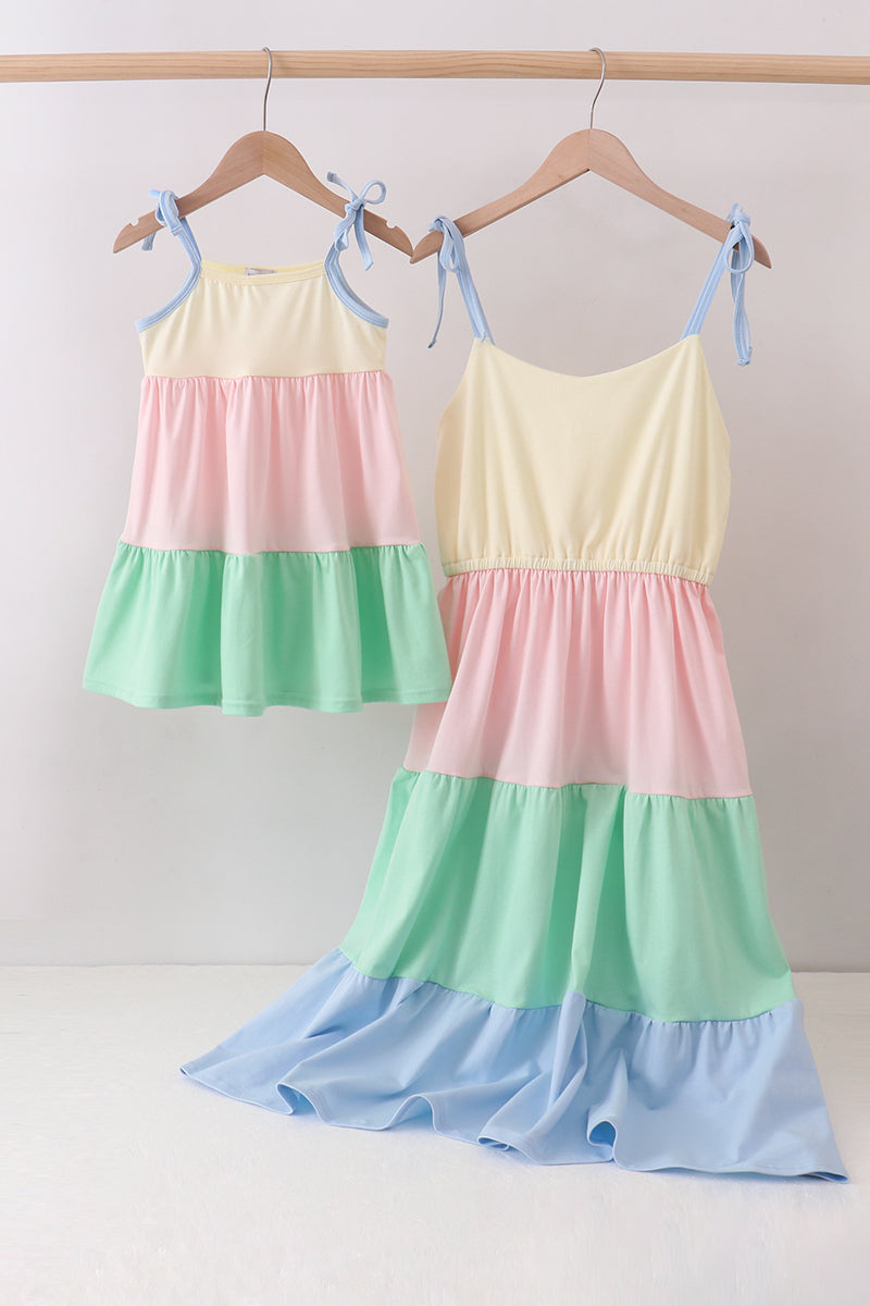 Color Block Tiered Mom&me Dress