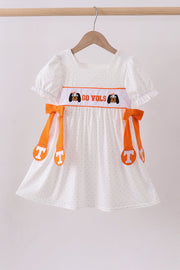 Tennessee Go Vols Embroidery Bow Dress