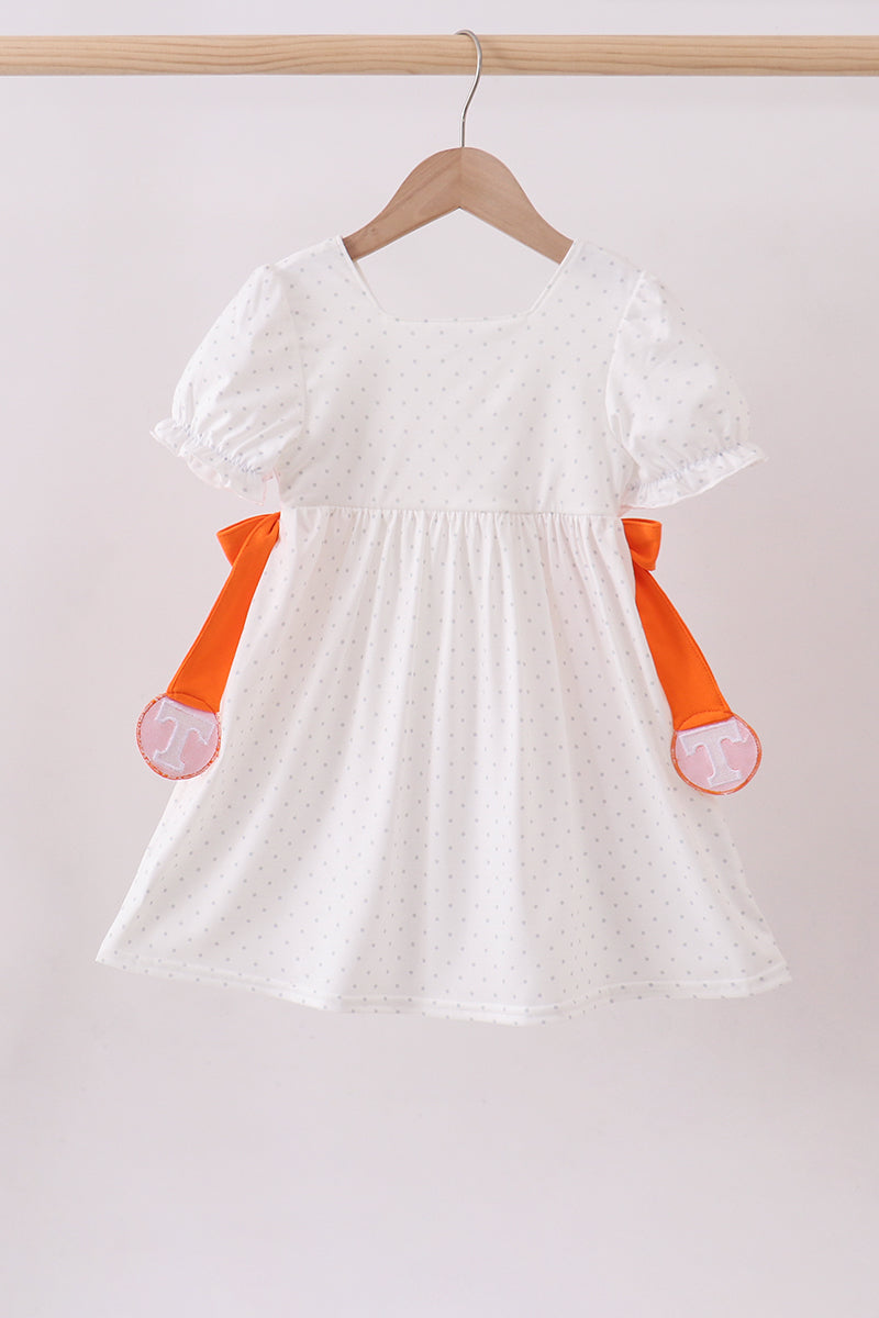 Tennessee Go Vols Embroidery Bow Dress
