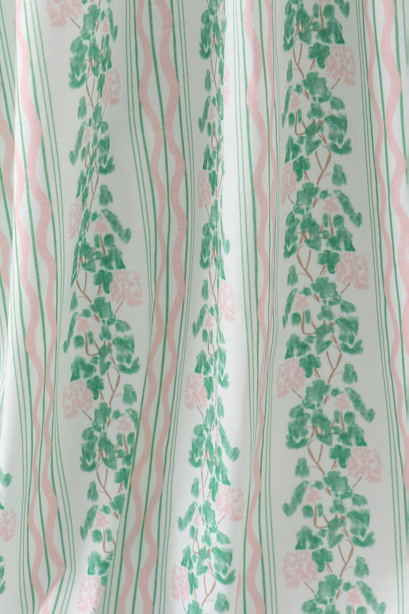 Green Floral Stripe Dress (length 41.33in)
