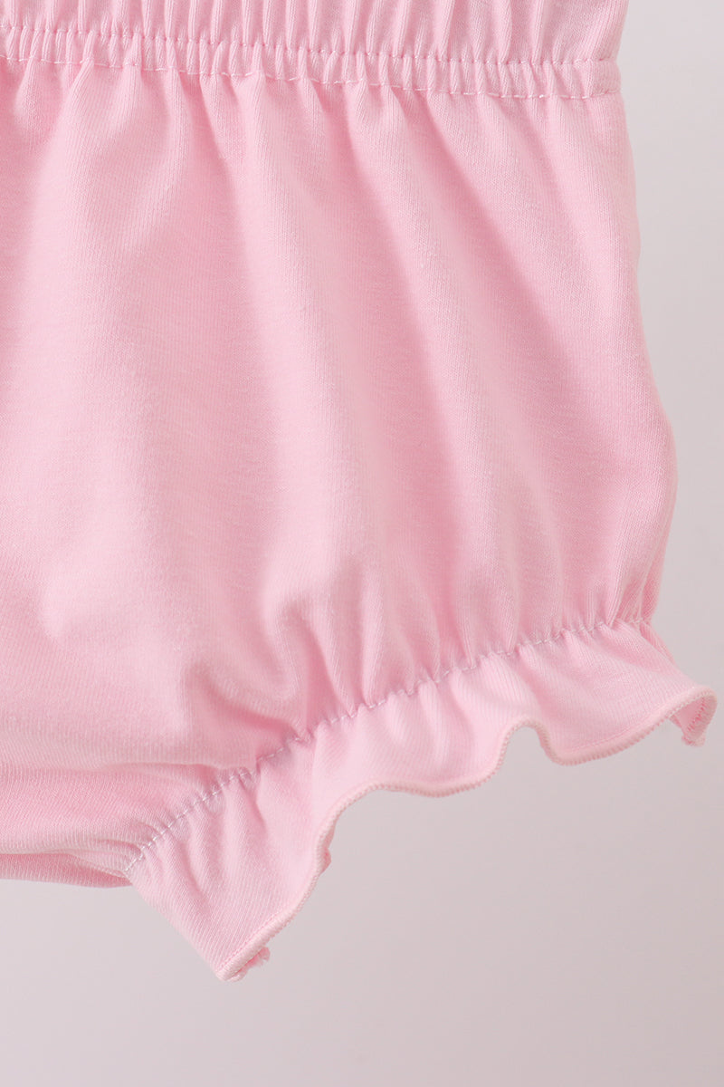 Pink Bow Castle Ruffle Bloomer Set