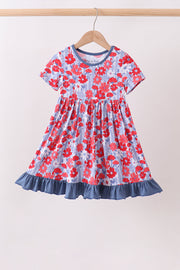 Blue Floral Bamboo Dress