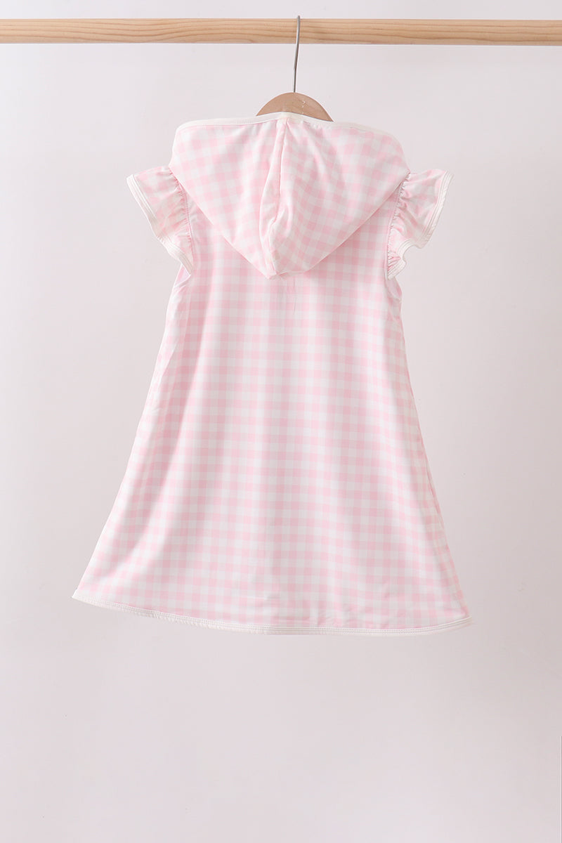 Pink Plaid Upf Swim Coverup