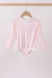 Pink Plaid Upf Rashguard