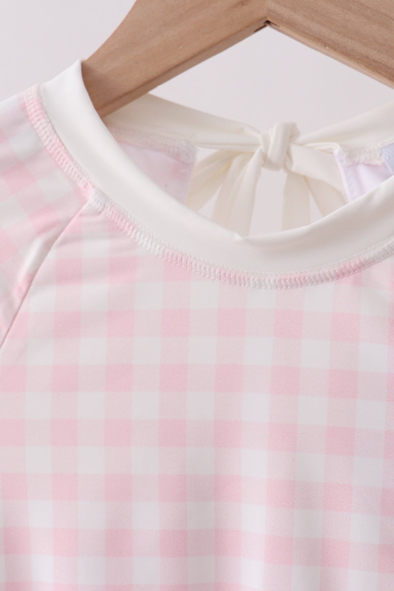Pink Plaid Upf Rashguard