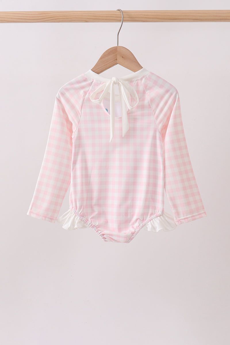 Pink Plaid Upf Rashguard
