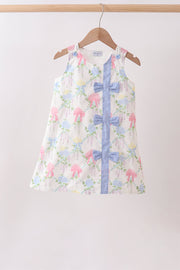 Blue Hydrangea Bow Dress