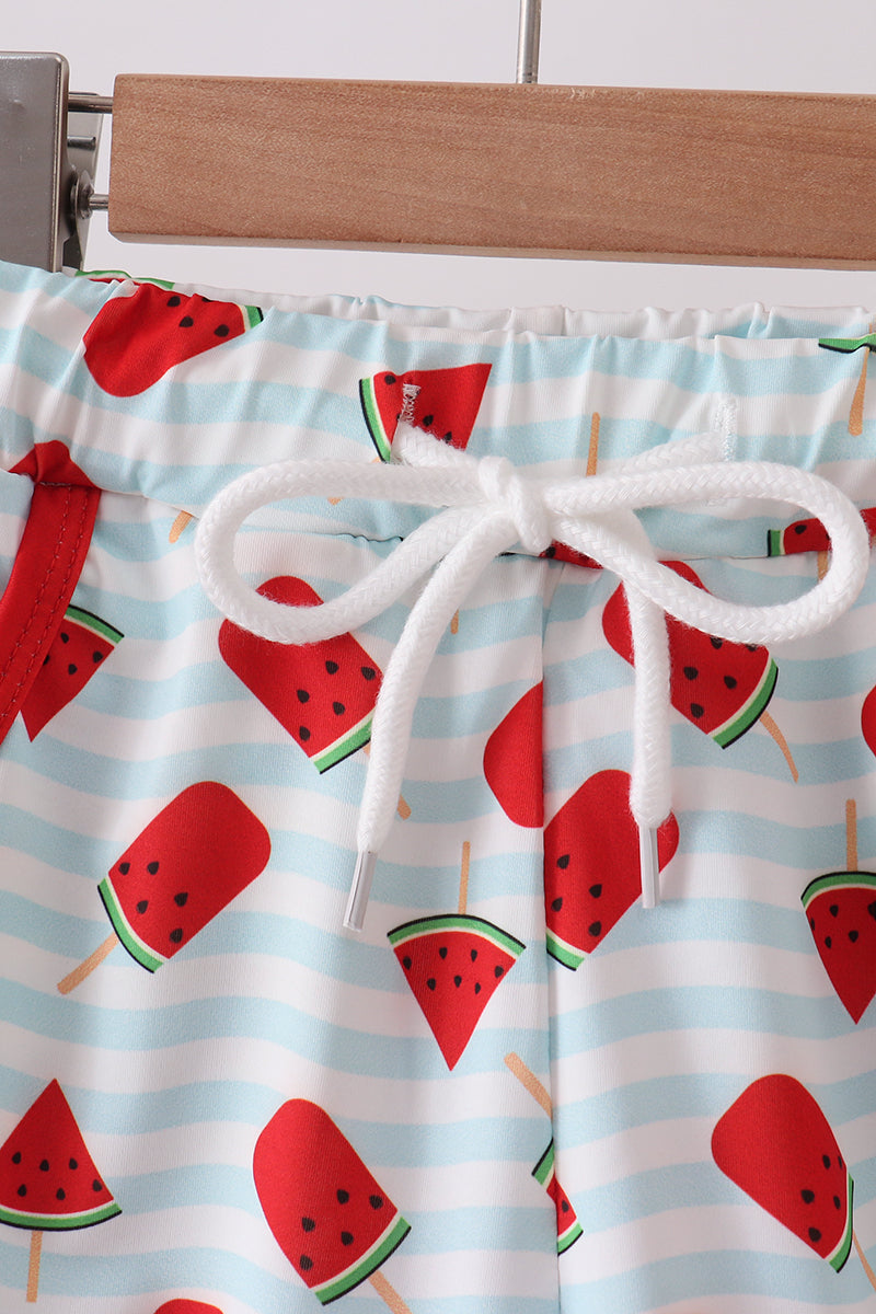 Red Watermelon Upf Swim Trunks