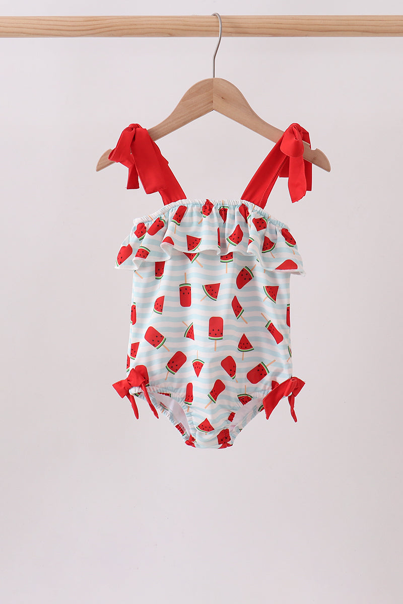 Red Watermelon Upf Swim One-piece