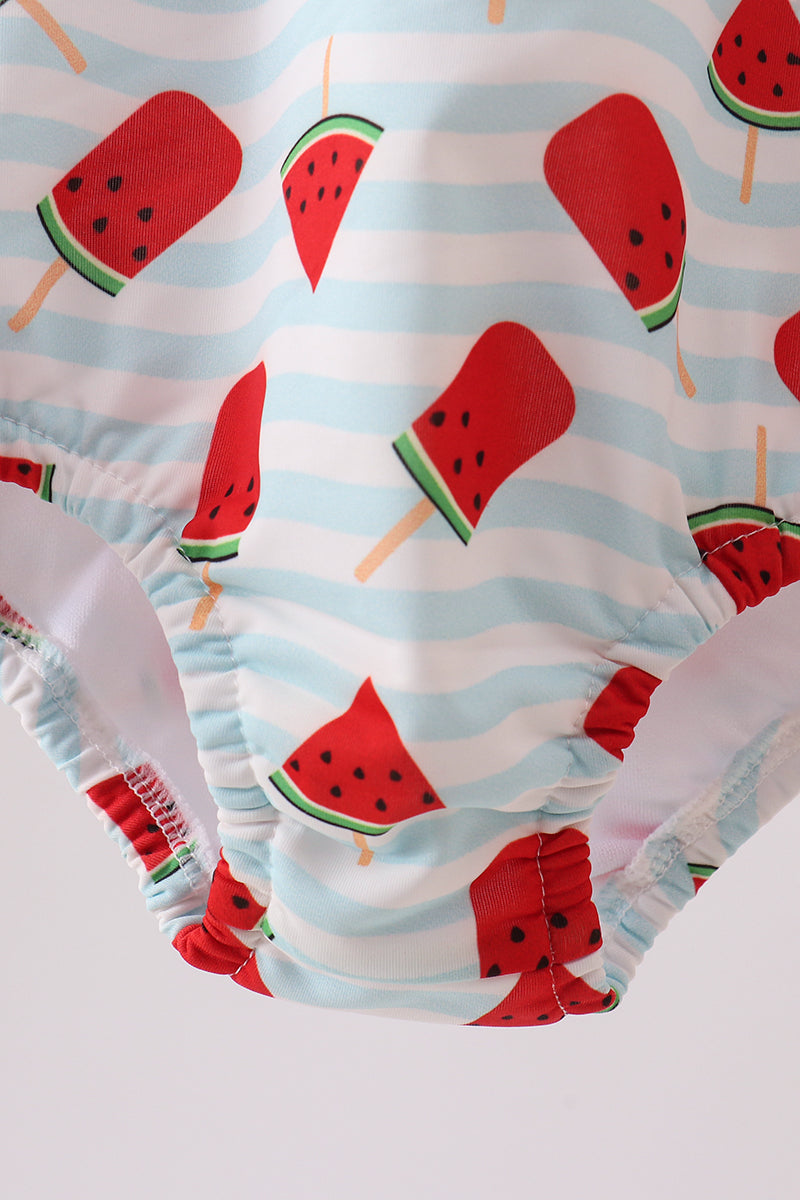 Red Watermelon Upf Swim One-piece