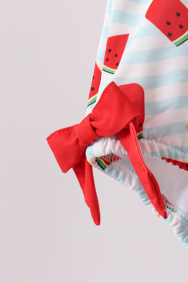 Red Watermelon Upf Swim One-piece