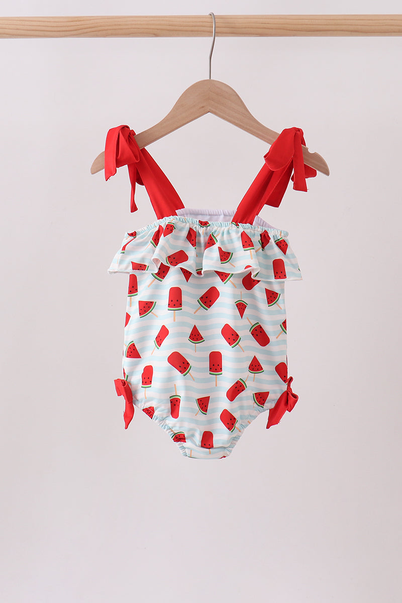 Red Watermelon Upf Swim One-piece
