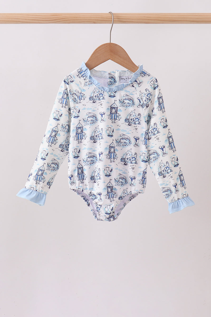 Blue Beach Upf Rashguard