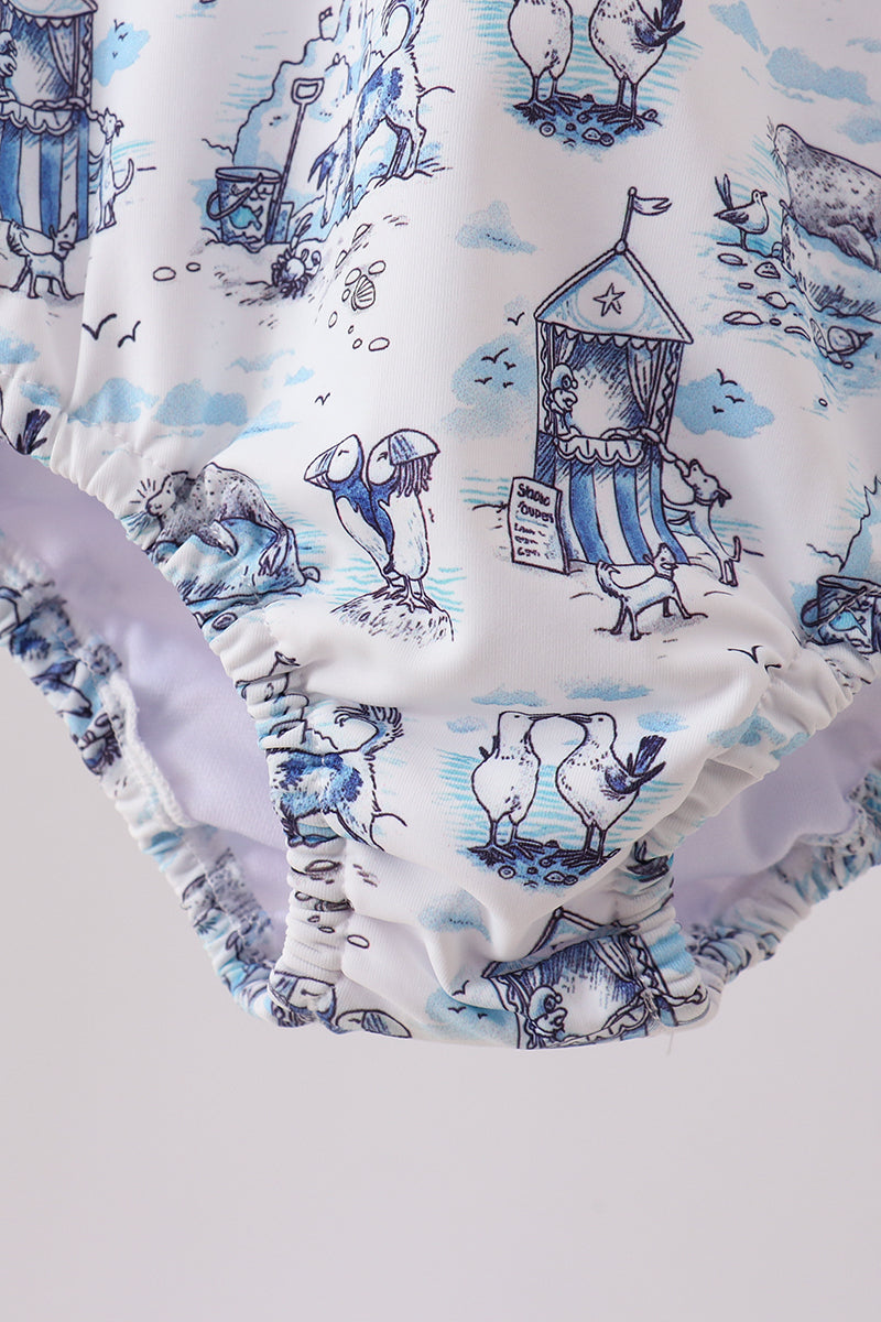Blue Beach Upf Rashguard