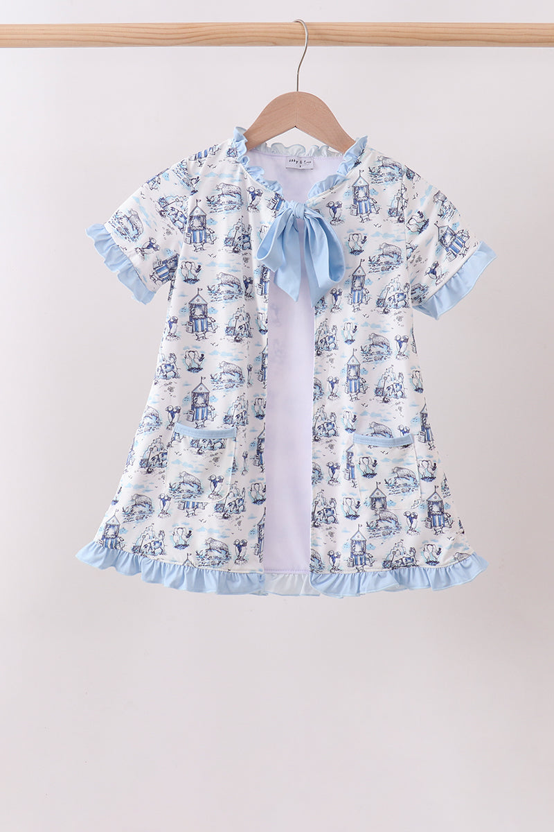 Blue Beach Upf Swim Coverup