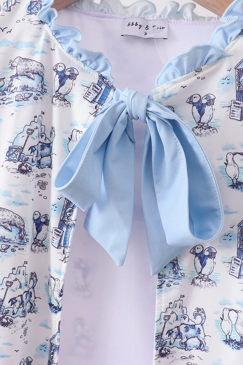 Blue Beach Upf Swim Coverup