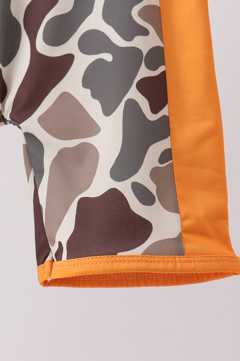 Camo Mallard Embroidered Upf Swim One-piece