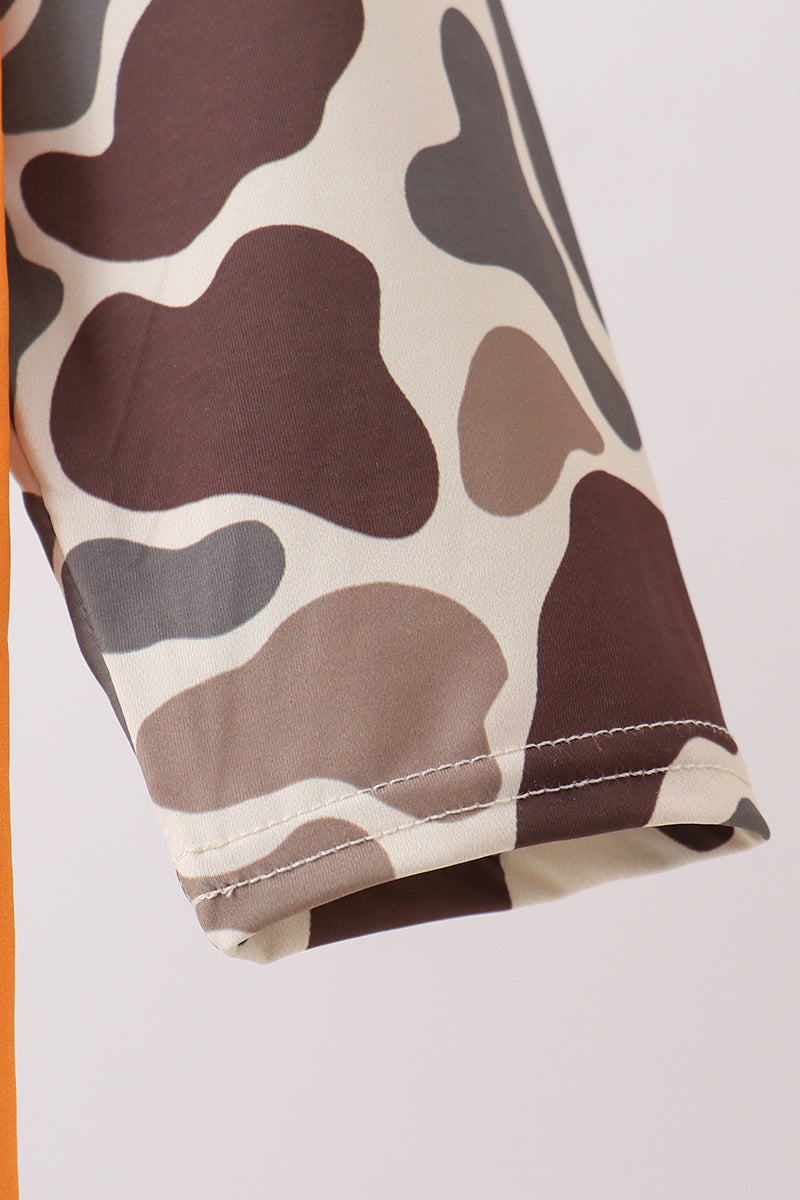 Camo Mallard Embroidered Upf Swim One-piece