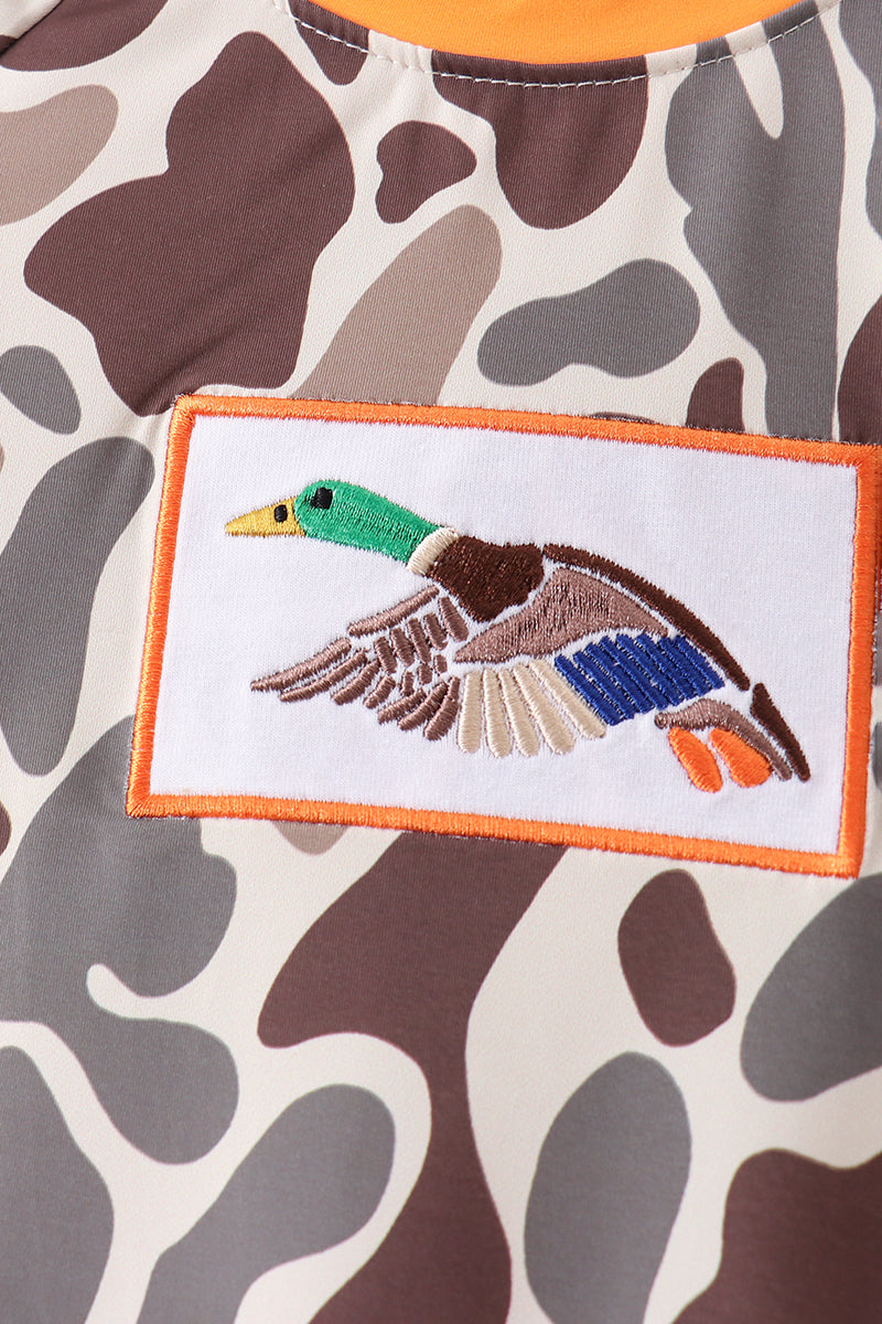 Camo Mallard Embroidered Upf Swim Set