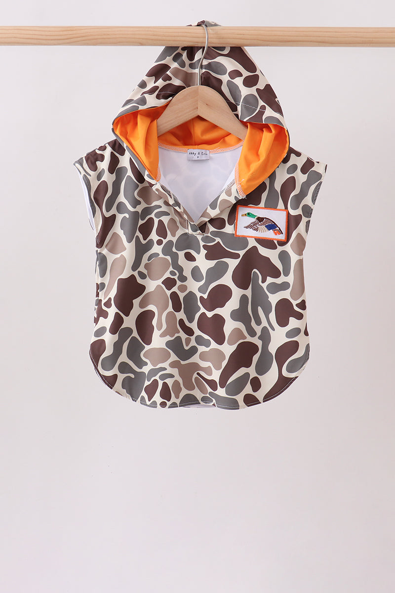 Camo Mallard Embroidered Upf Swim Coverup