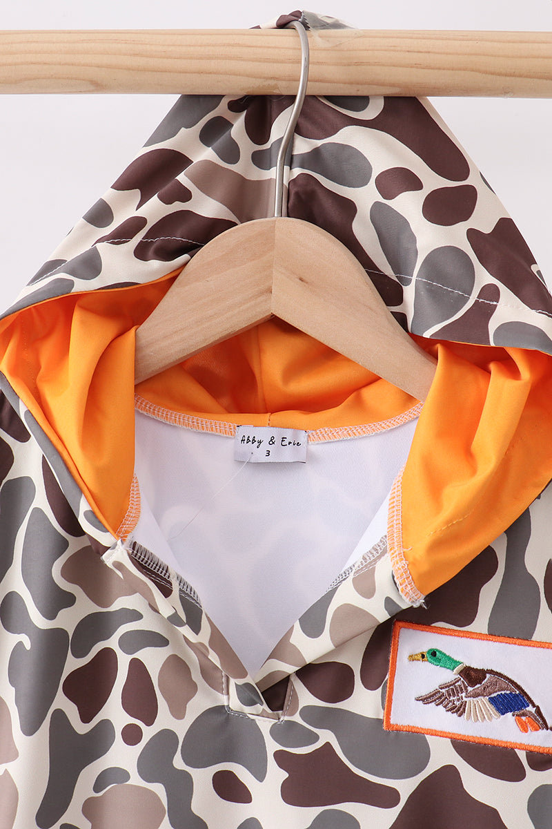 Camo Mallard Embroidered Upf Swim Coverup