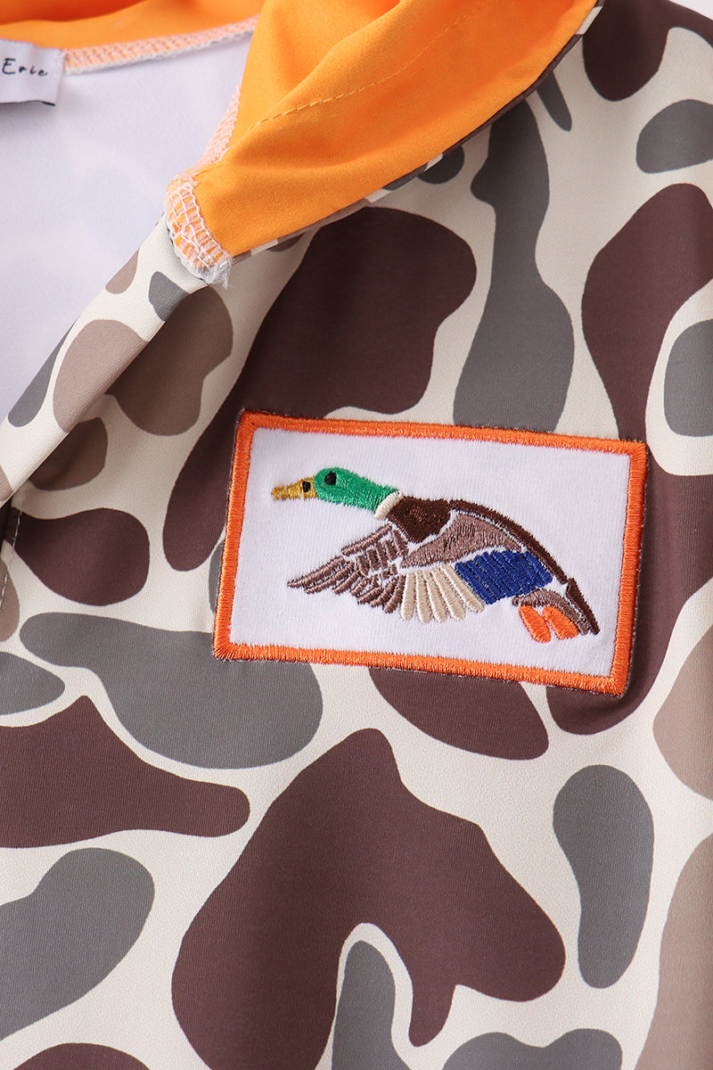 Camo Mallard Embroidered Upf Swim Coverup
