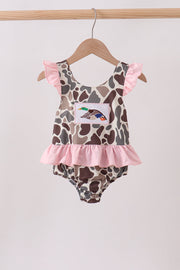Camo Mallard Embroidered Upf Swim One-piece