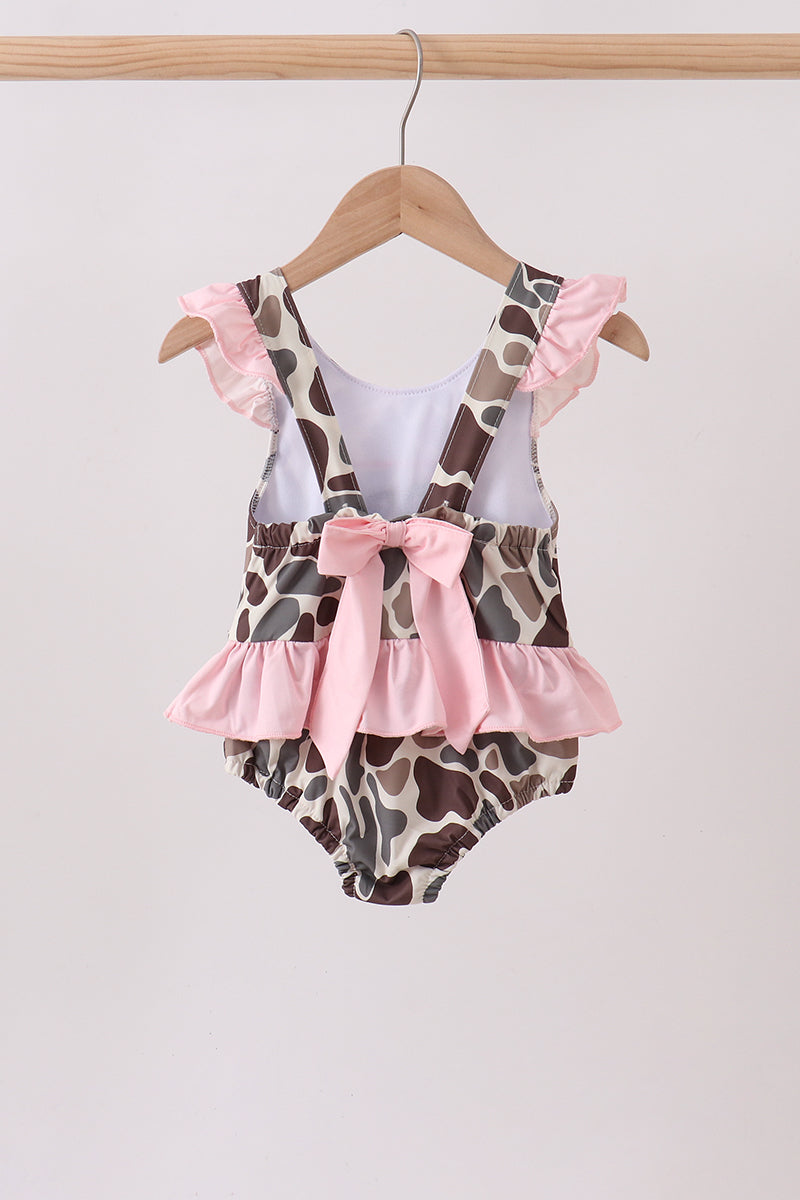 Camo Mallard Embroidered Upf Swim One-piece