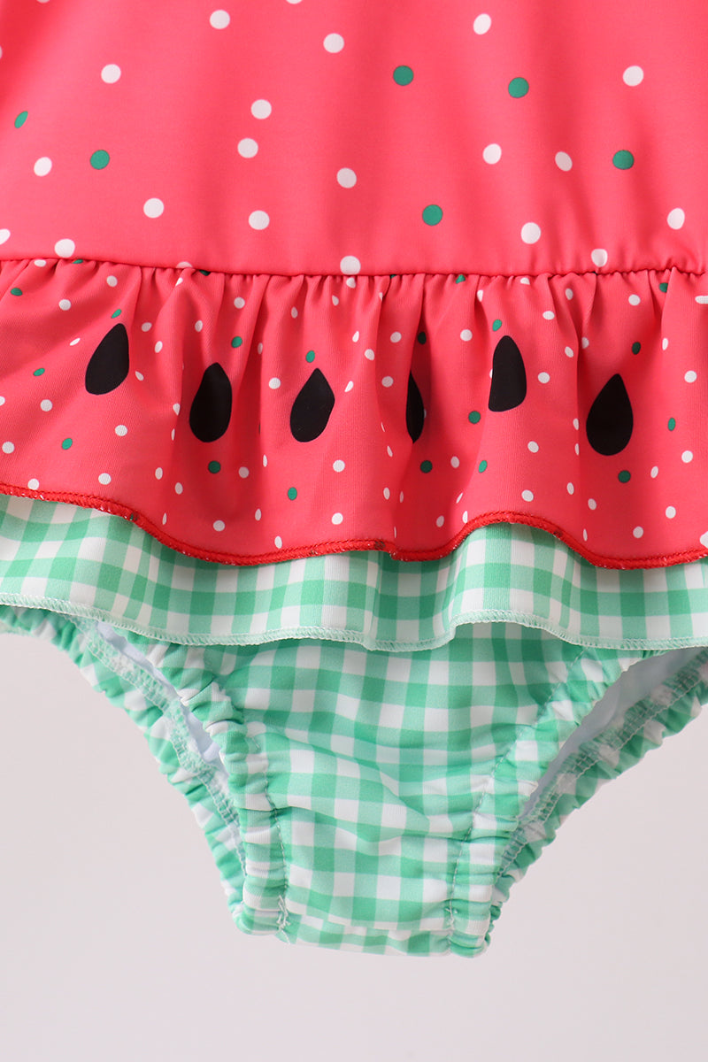 Red Watermelon Upf Swim One-piece