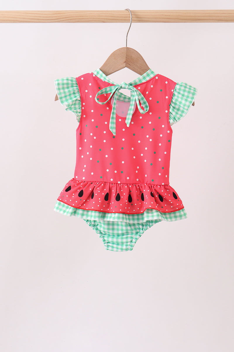 Red Watermelon Upf Swim One-piece