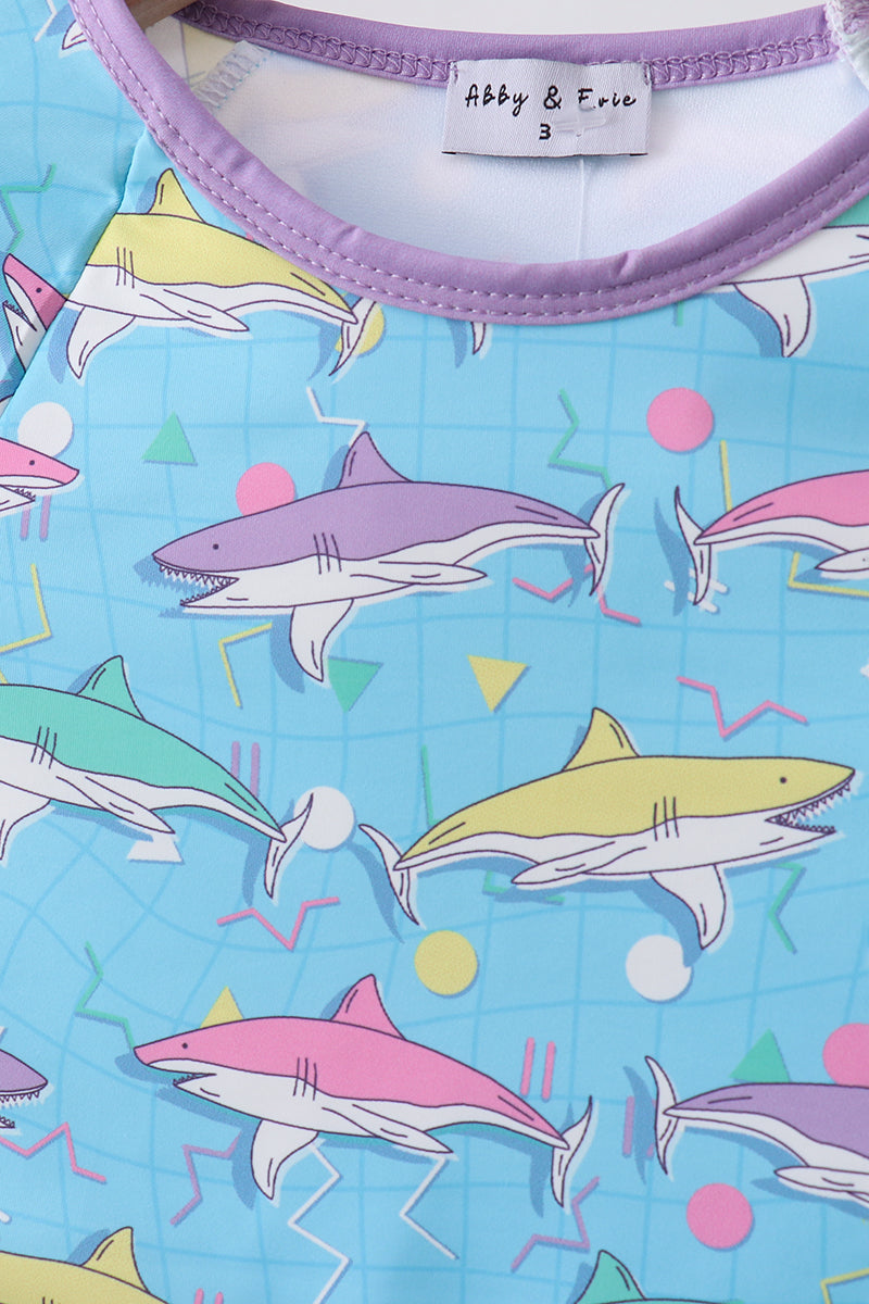 Blue Shark Upf Rashguard Set